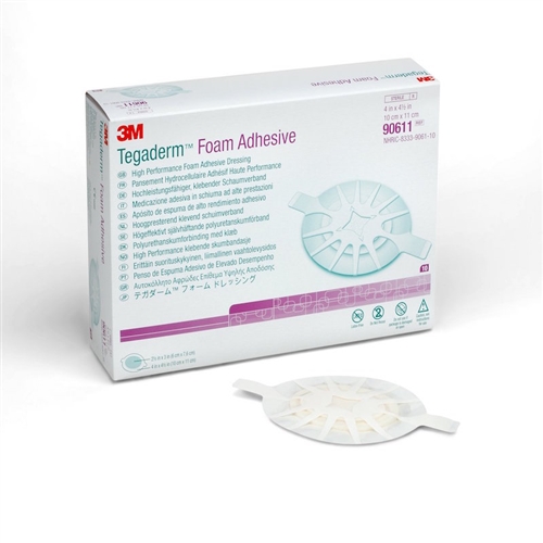 Tegaderm Foam Dressing Adhesive Wrap (Oval) I.D.:3" X 2-1/2" O.D.:4-1/2" X 4"