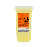 Stackable Sharps Containers Small, Yellow, Horizontal Drop Lid, 1qt, 3.5inw X 7inh X 3.5ind
