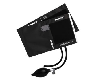 Blood Pressure Inflation System W/ Bulb & Valve 2-Tube Adult Nylon Cuff Black Latex-Free