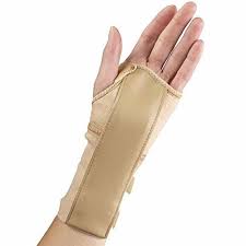 Champion Medium Elastic Wrist Splint Left Hand Md (6 3/4 - 7 1/2") Padded Closure Beige