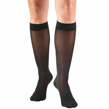 Truform Ladies' Trusheer 20-30mmhg Knee-High Closed-Toe Xl (13 - 19") Black Latex-Free