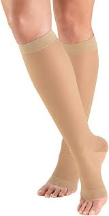 Truform Ladies Opaque 20-30mmhg Knee-High Open-Toe Beige X-Large (13 - 19") Compression Stockin