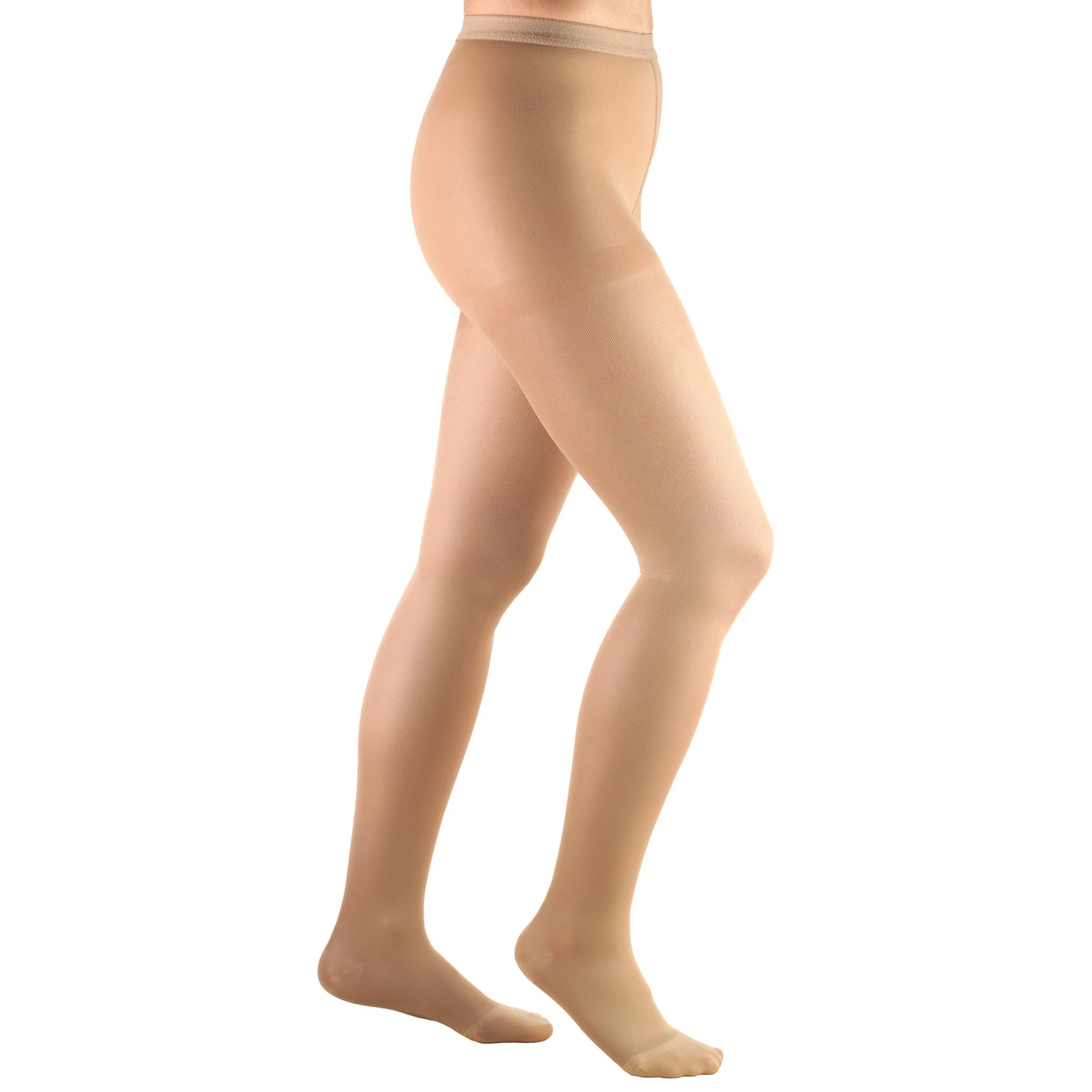 Truform Ladies' Opaque Pantyhose 15-20mmhg Closed-Toe Beige Large (30-50")