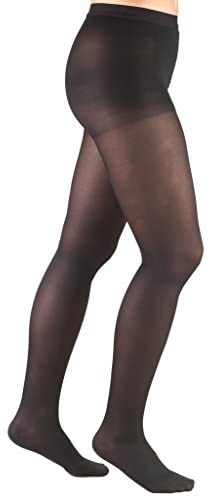 Truform Ladies' Opaque Pantyhose 15-20mmhg Closed-Toe Black Md (30-50")