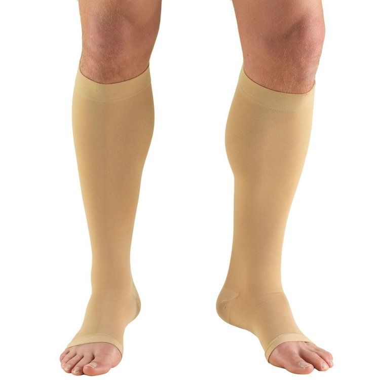 Truform Classic Medical Stocking,Open Toe 20-30 Mmhg,Below Knee, Unisex, Beige, Large