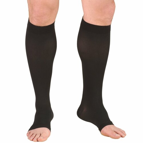 Truform Classic 20-30mmhg Knee-High Open-Toe Soft-Top Stocking Xl (17 1/2 - 20") Black Unisex