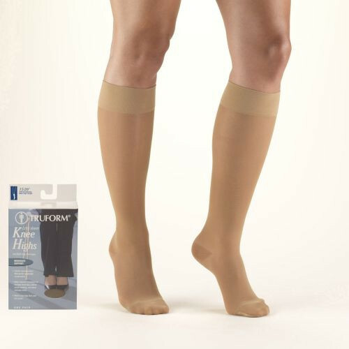 Truform Ladies' Sheer Lites 15-20mmhg Knee-High Closed-Toe Compression Stocking Sm (11 - 15") L