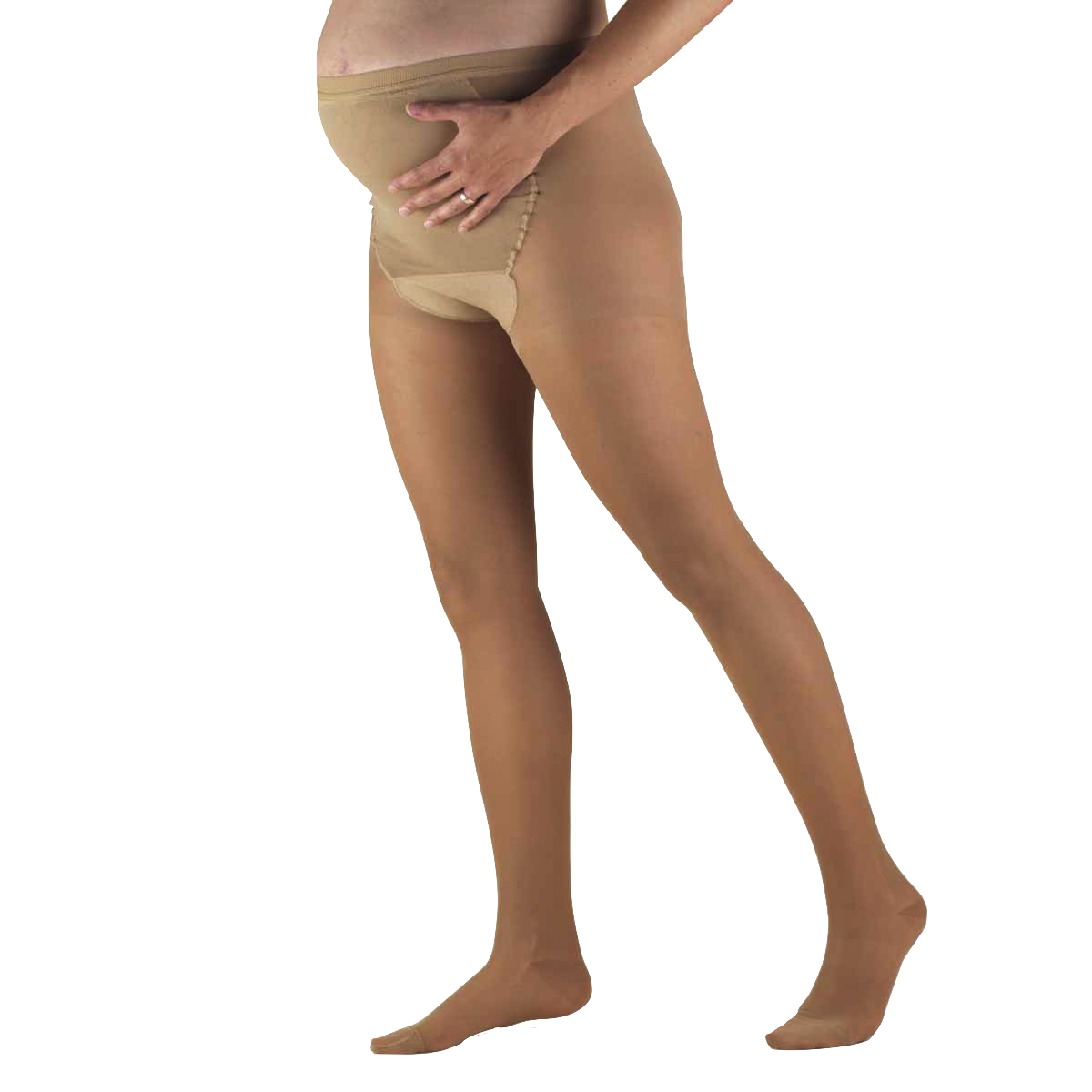 Truform Ladies' Sheer Lites 15-20mmhg Maternity Figure Pantyhose Beige Small (28-46")