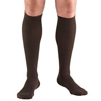Truform Men'S 15-20mmhg Casual Knee-High L (15 1/2-18") Black Latex-Free