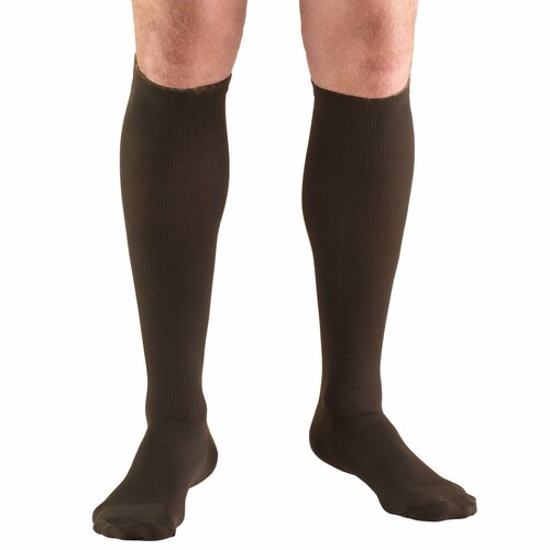 Truform Men'S Casual 15-20mmhg Knee High Brown X-Large (17 1/2" - 20") Compression Sock Latex-F