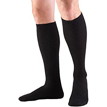 Men'S Casual 20-30mmhg Compression Sock Knee-High Black Xl (17 1/2 - 20")