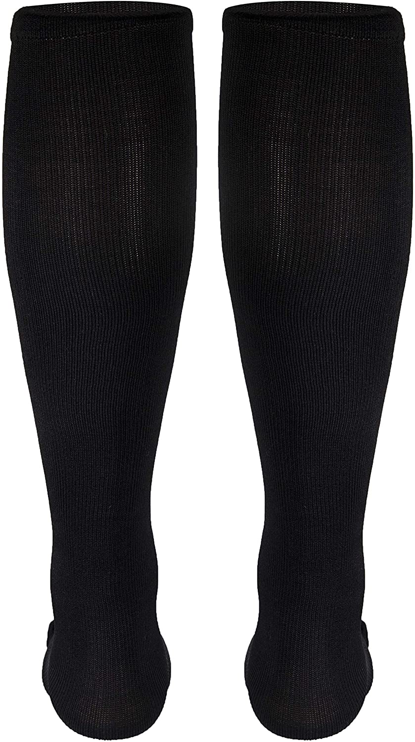Men'S Dress 30-40 Mmhg Knee High Compression Socks Black X-Large (17 1/2 - 20") Shoe Size 12+