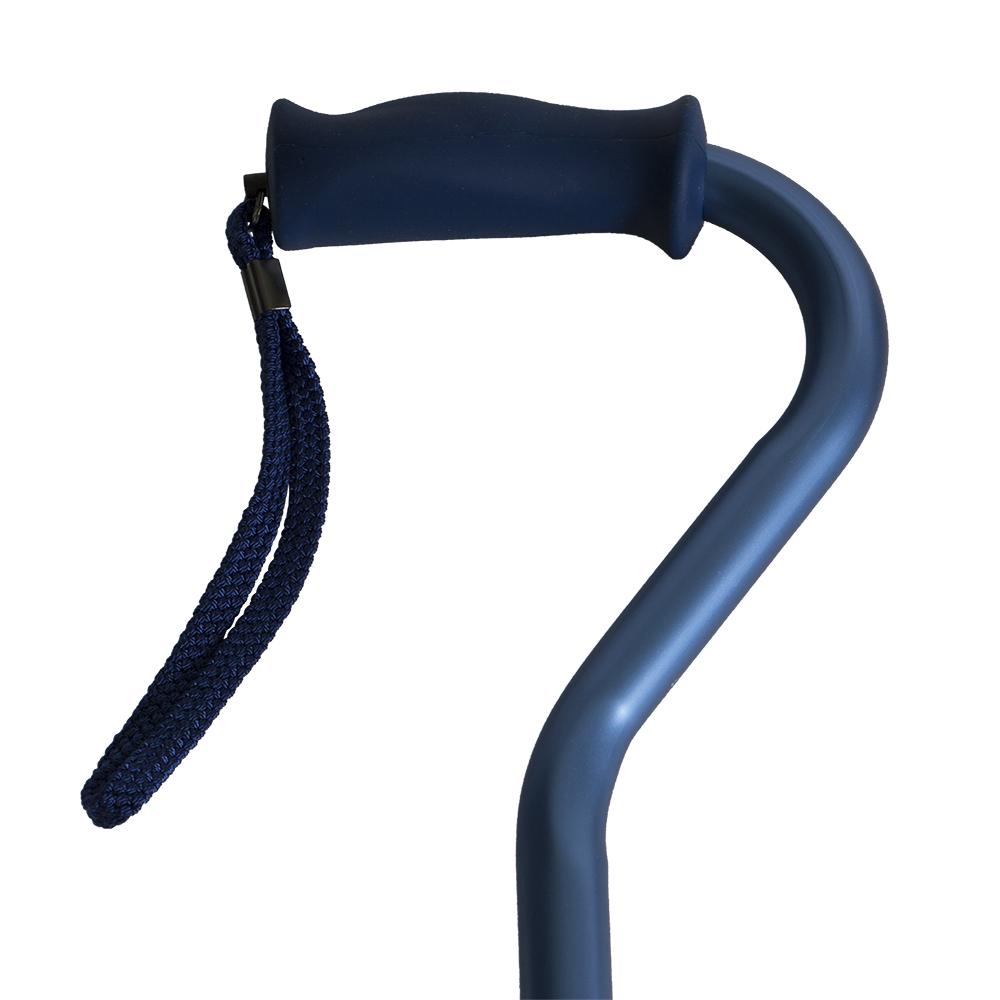 Adjustable Cane, Offset Handle, Metallic Blue