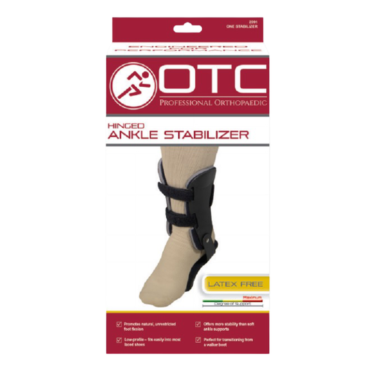 Otc Maximum Ankle Stabilizer W/ Exoskeleton & Straps Small Men(7 1/2 - 9) Women(8 1/2 - 10)