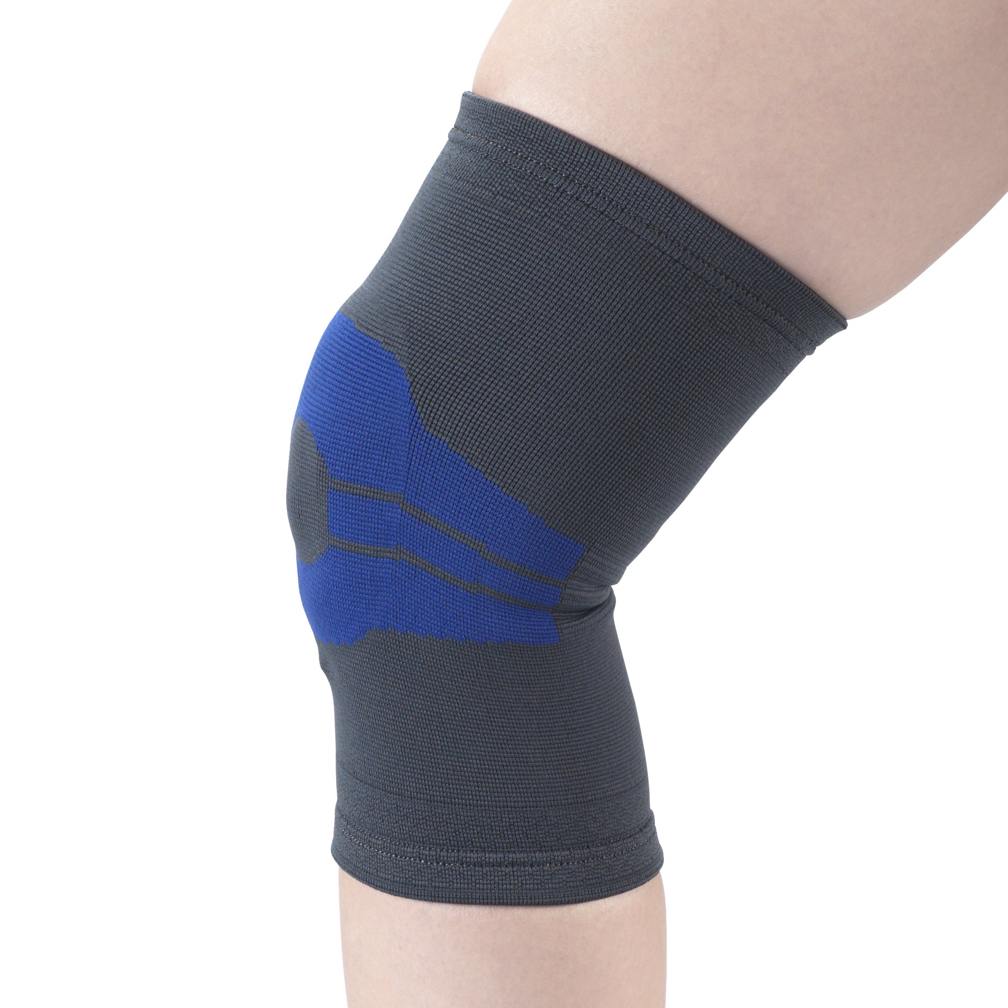 Knee Support W/ Compression Gel Insert X-Small (12-13.5") 4-Way Stretch Elastic Charcoal