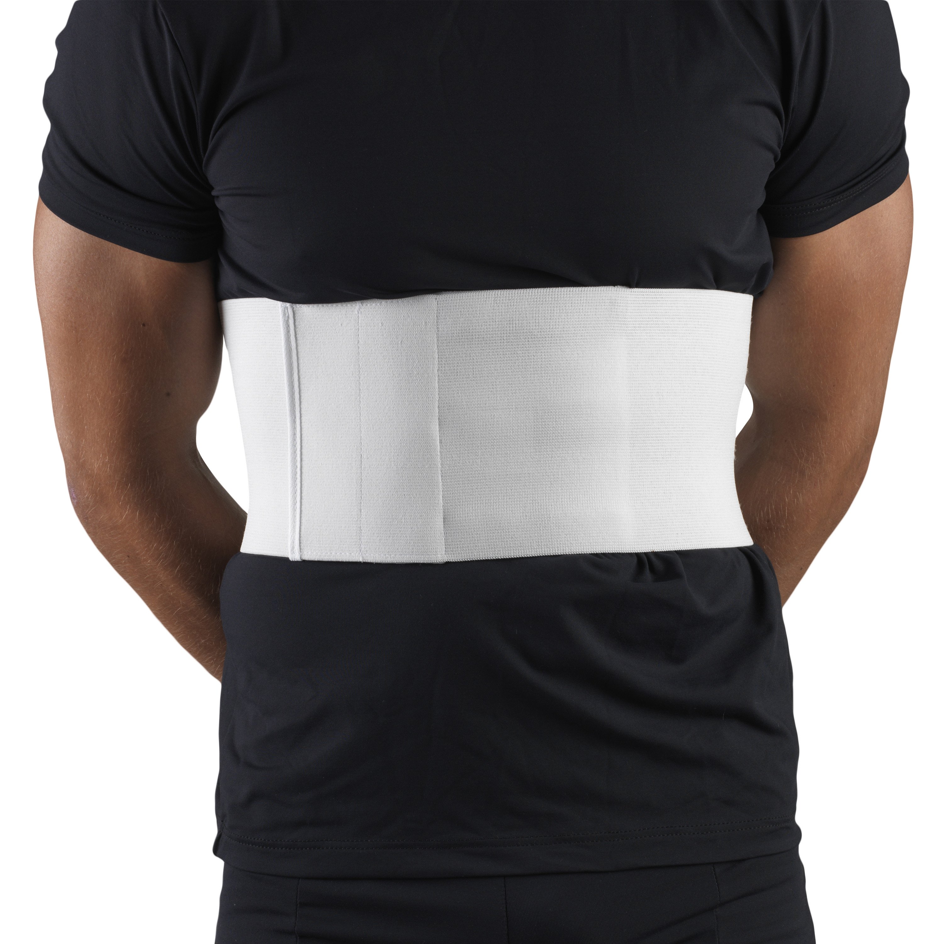 Otc Minimum Elastic Men'S 6" Rib Belt X-Large (41-44") Wrap-Around Hook & Loop Closure White La