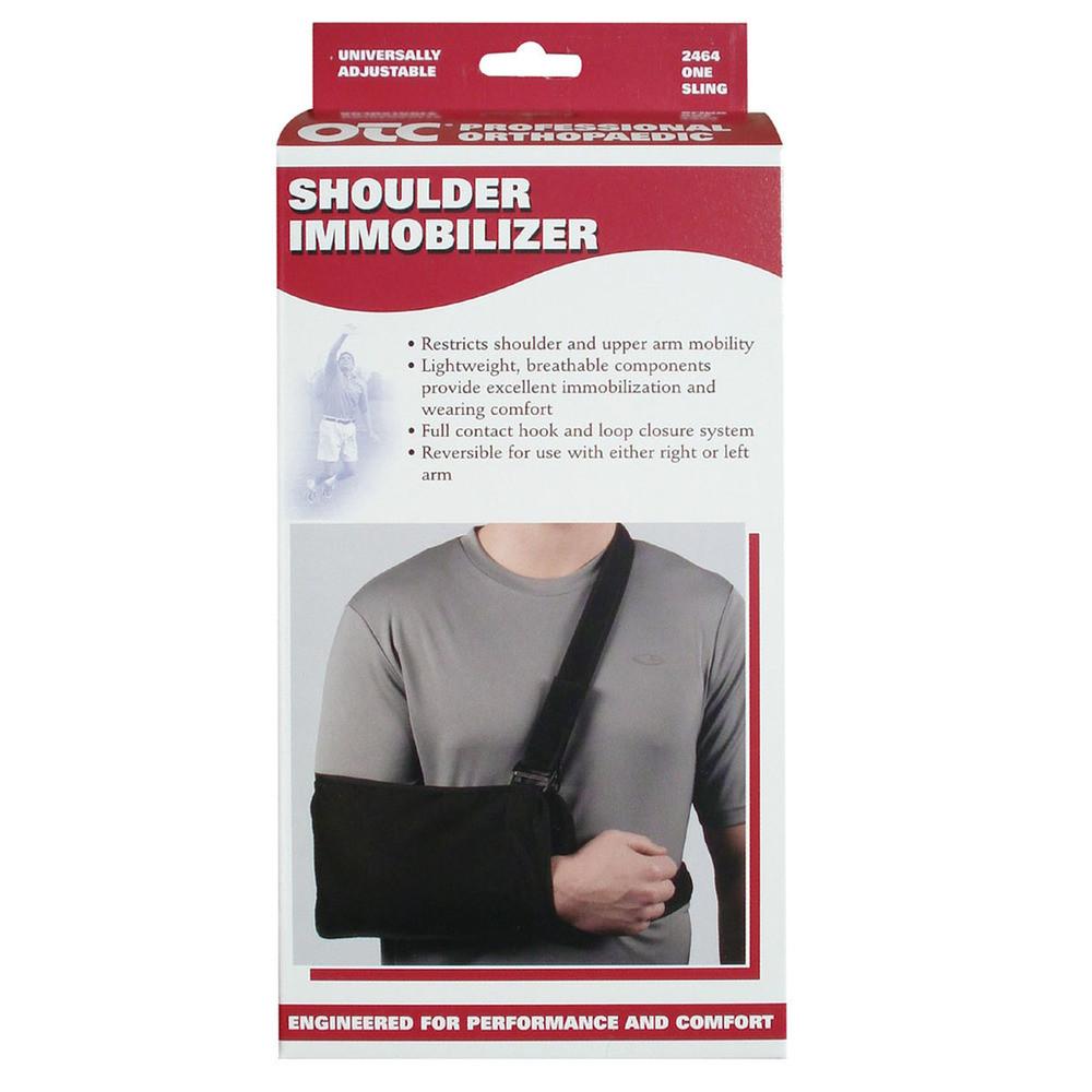 Otc Medium Lightweight Shoulder Immobilizer W/ Removable Webbing M (8x15") Black