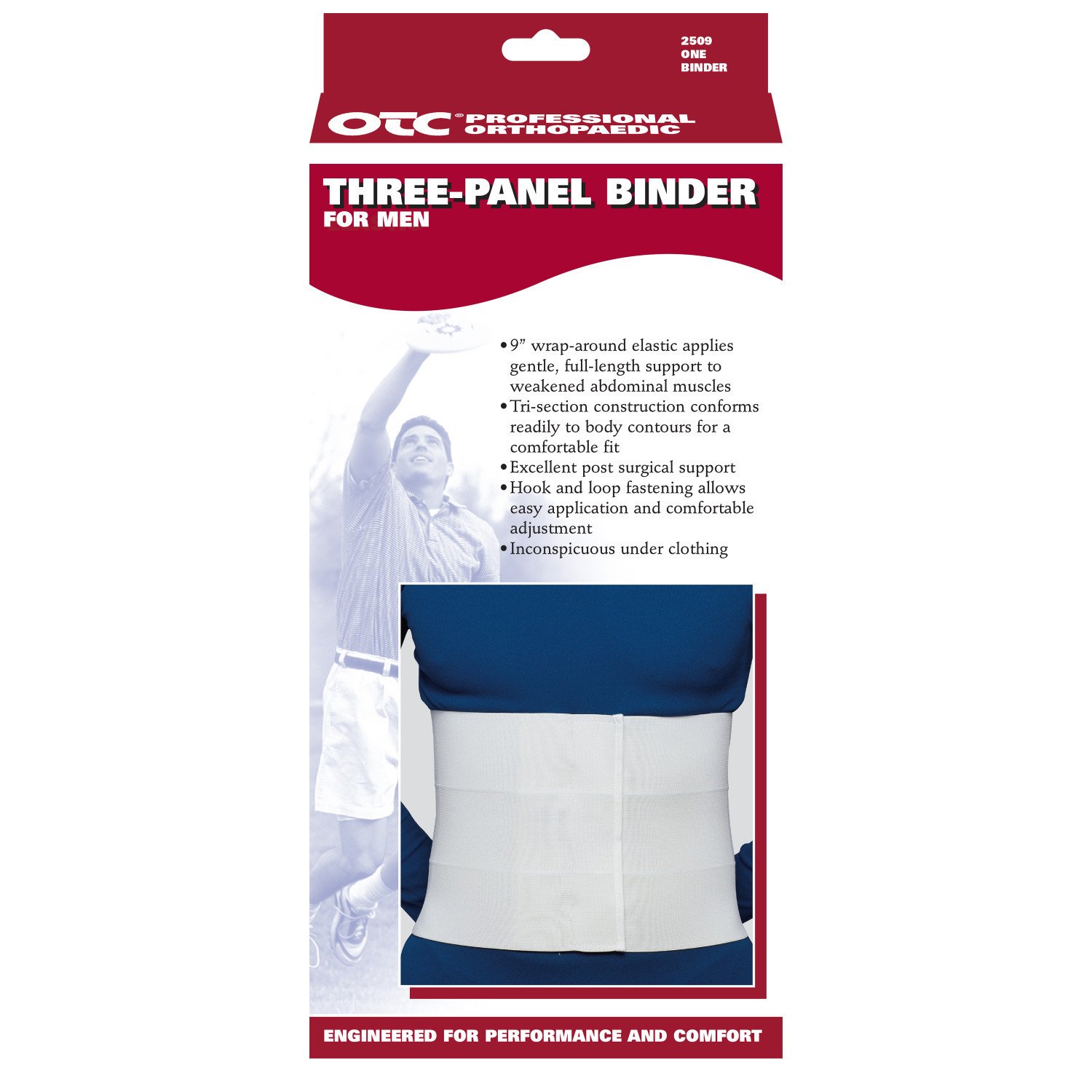 Three Panel Elastic Post-Op Binder For Men, Small (29-32")