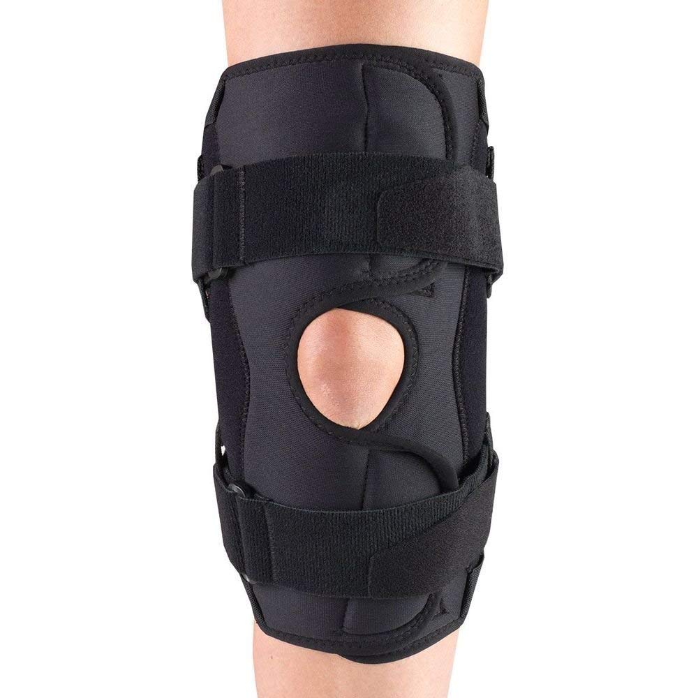 Otc Maximum Knee Stabilizer Wrap W/ Hinged Bars Black M (16-18") Latex-Free