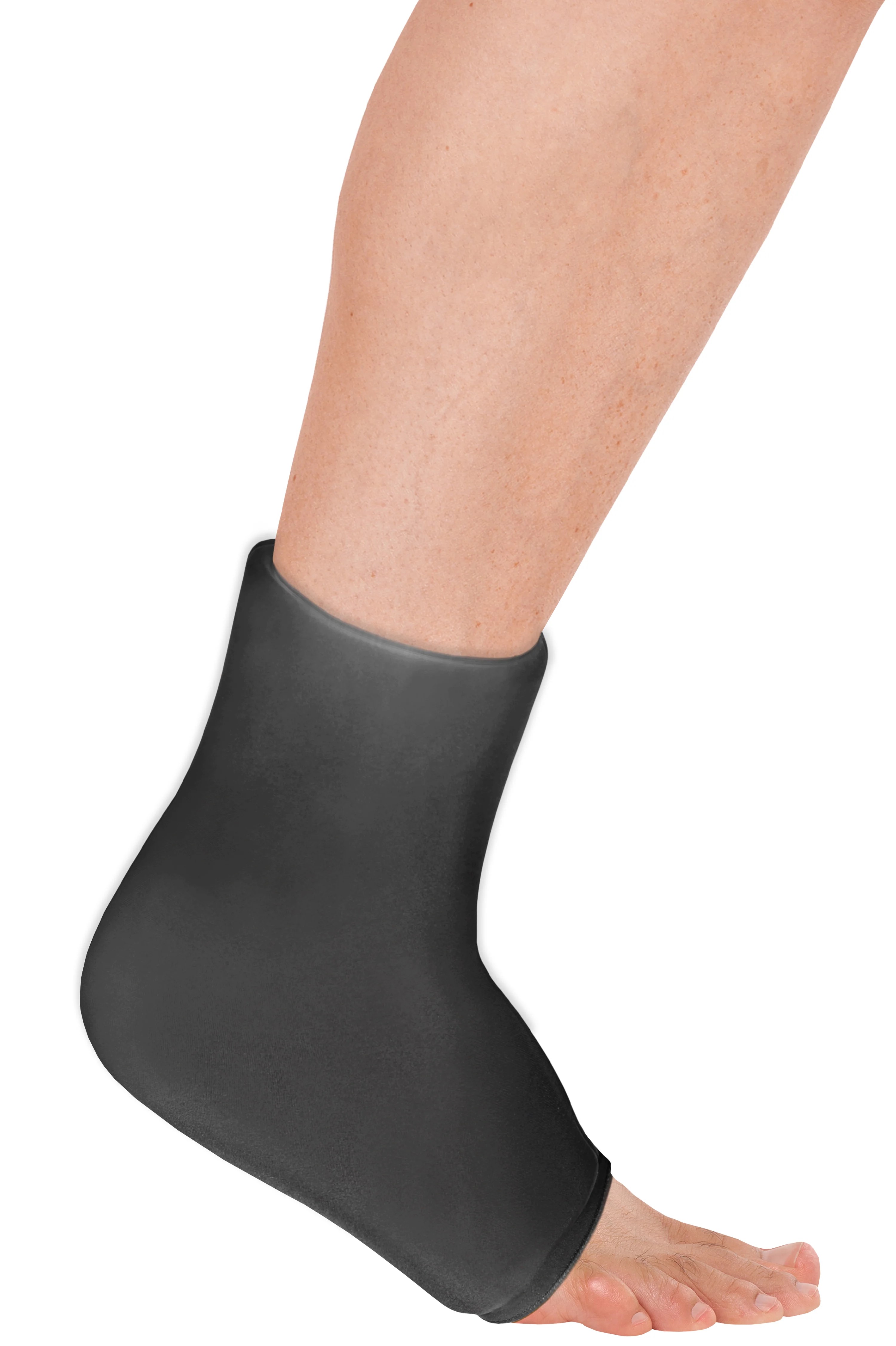 Otc Ankle Gel Sleeve, 360 Degree Hot/Cold Compress Coverage, Black, One Size