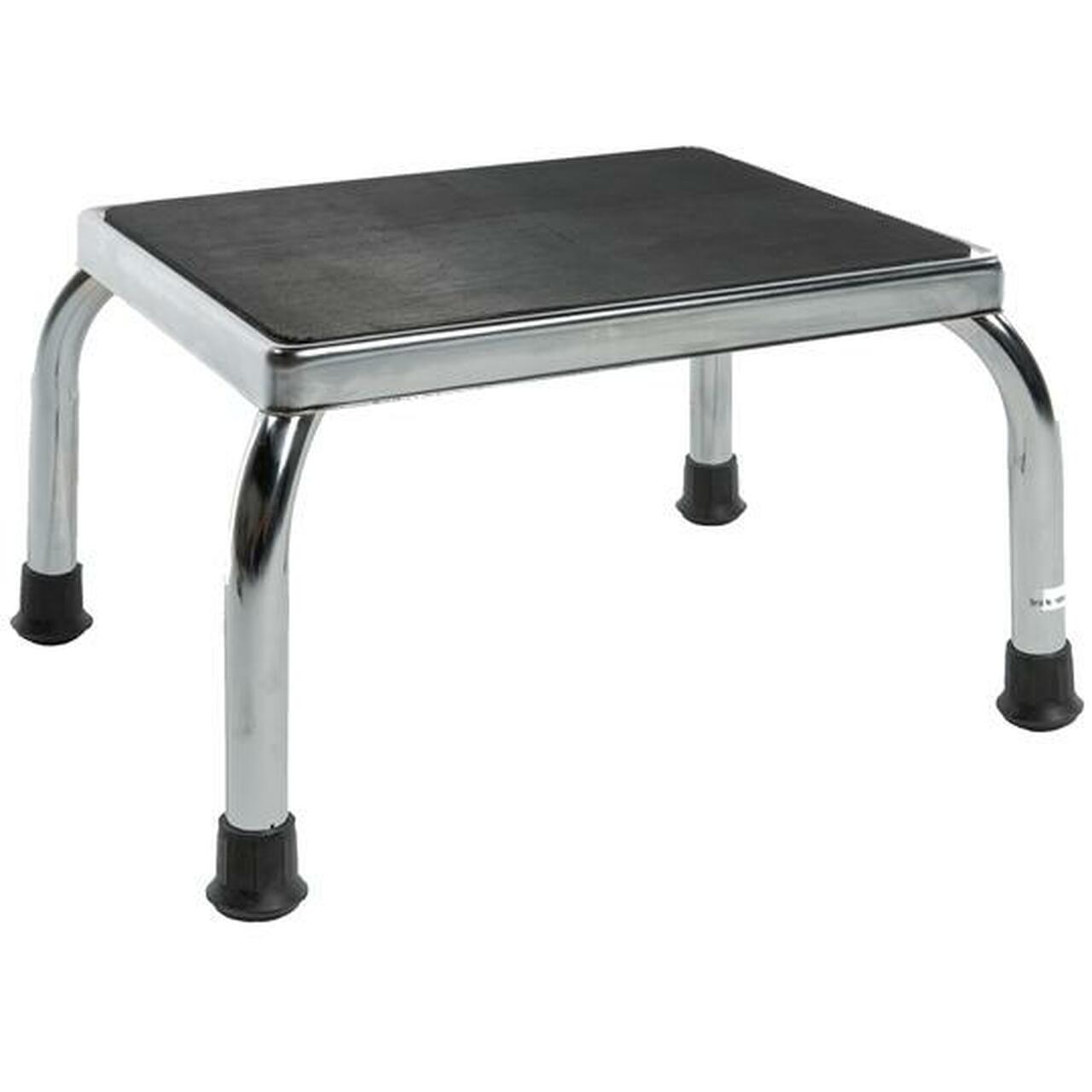 Pcp 9" Foot Stool Chrome Legs W/ Rubber Tips Non-Skid 10" X 14" Top Tip-Proof 300lbs