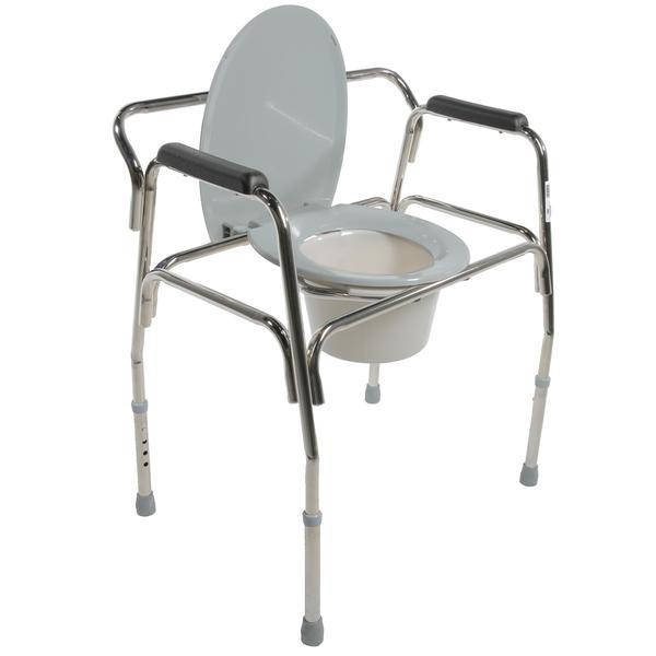 Extra-Wide Chrome Commode