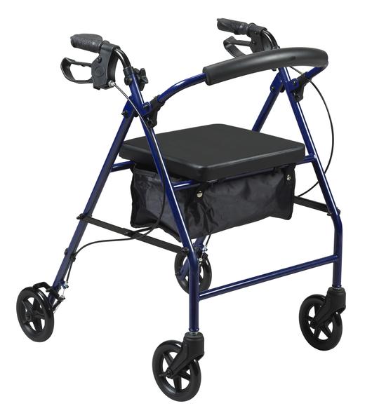 Rollator Blue Flip-Up Removable Backrest/Nylon Basket