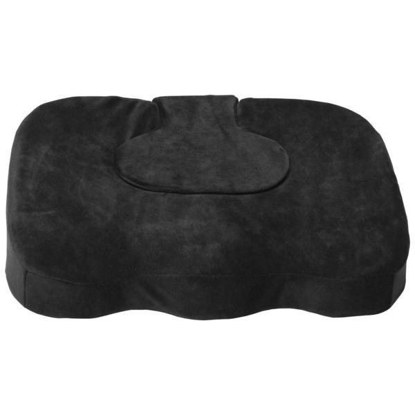 Orthopedic Seat Cushion With Removable Coccyx Pad 3" Memory Foam Black Washable Cover