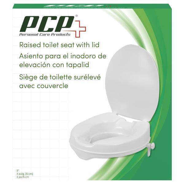 Molded 2" Raised Toilet Seat With Lid Standard Bowl