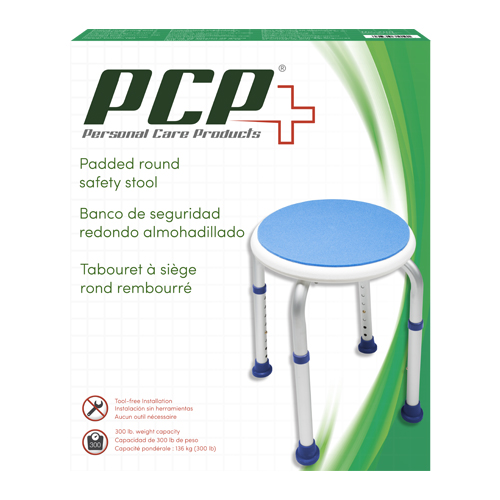 Adjustable Padded Round Safety Stool Weight Capacity 300lbs
