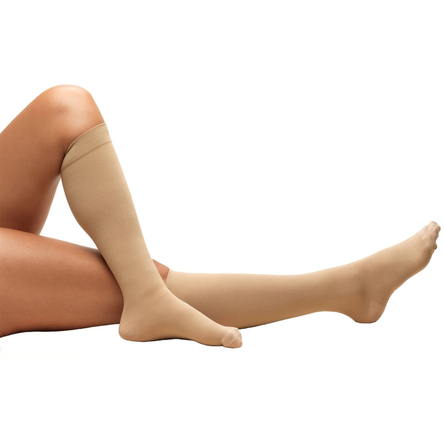 Truform Anti-Embolism 18mmhg Below-Knee Closed-Toe Beige Medium (13 1/2 - 16") Compression Sock
