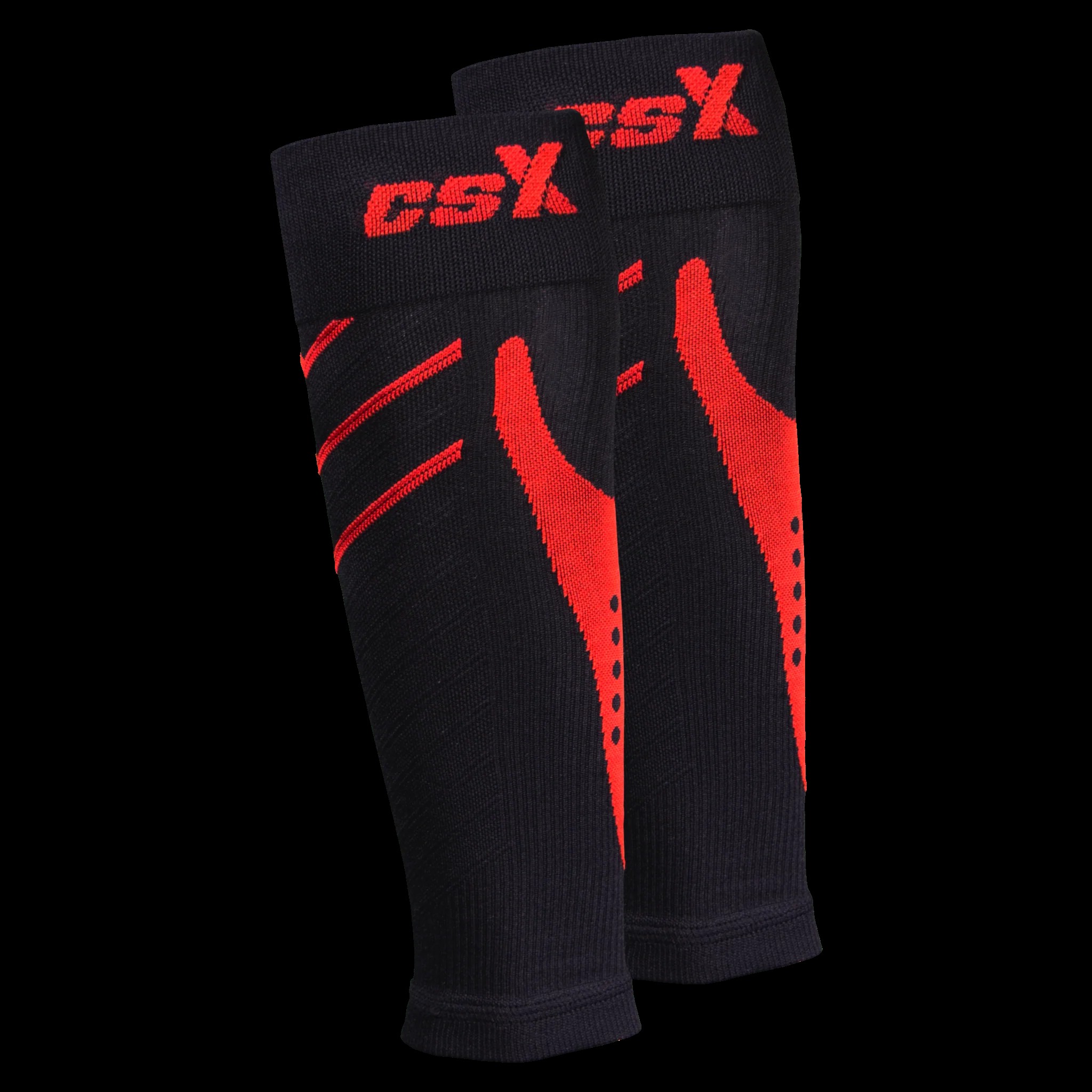 Csx Compression Calf Sleeve 15-20 Mmhg, Red On Black, Medium
