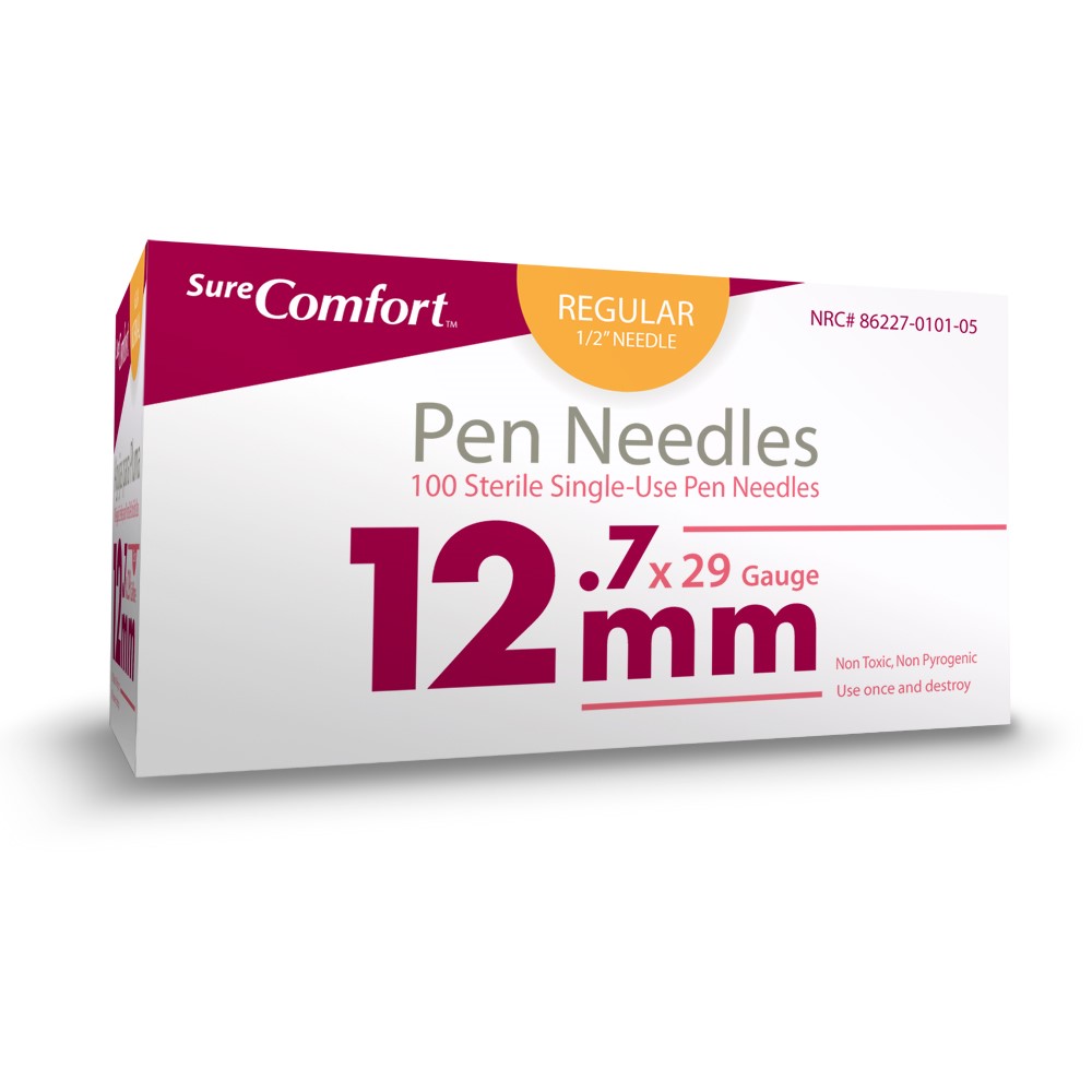 Sure Comfort Pen Needles, 29g, 1/2in (12mm) Regular