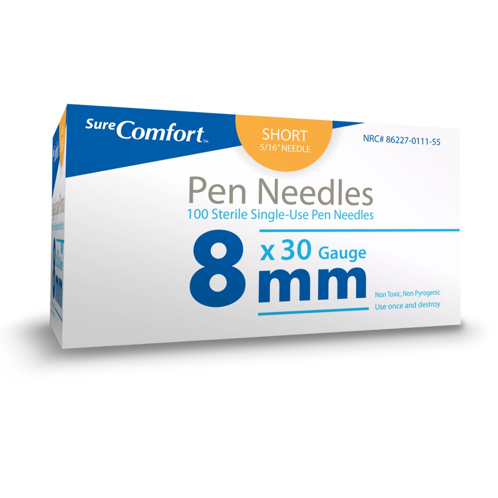 Sure Comfort Pen Needles, 30g, 5/16in (8mm) Short