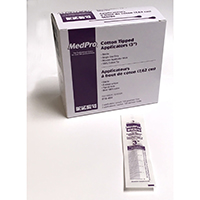 100pk/Box (Pk/2) Applicator Wood 3" Cotton-Tip Sterile