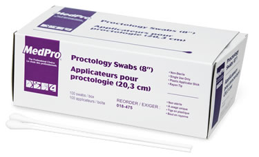 Proctology Swab 8", Non-Sterile, Large, Rayon Tipped, Plastic Shaft