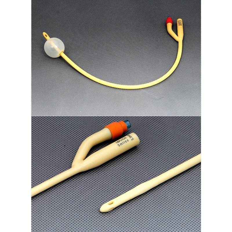 Amsure 2-Way Silicone-Coated Foley Catheter 16fr 30cc Sterile Latex Smooth Large Eyes
