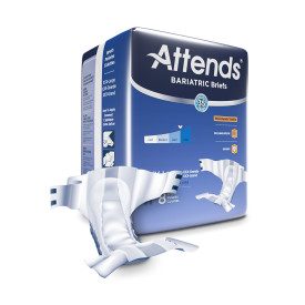 Attends Bariatric Briefs, 3x-Large - Waist Size Up To 85" - 100" - 4 Bags Of 12 Heavy Item