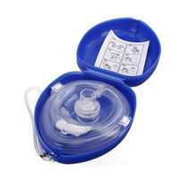Resuscitator Pocket Cpr Facemask W/ O2 Headstrap & Case Plastic Disposable Latex-Free