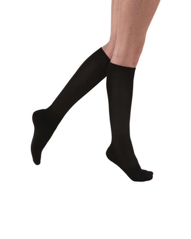 Jobst Activewear 15-20mmhg Knee-High Closed-Toe Compression Stocking X-Large Black Unisex Latex