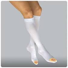 Jobst Anti-Embolism/Gp Stockings 8-15mmhg Knee-High Open-Toe Large Regular Blue/White Latex-Fre