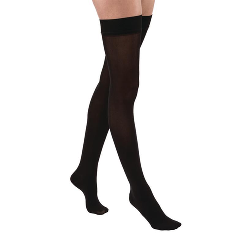 Jobst Relief 30-40mmhg Thigh-High Closed-Toe Dot-Top Compression Stocking Small Black Unisex La