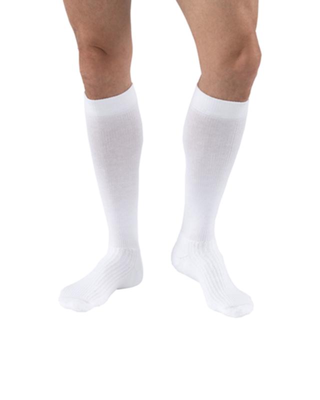 Jobst Medical Leg Wear, Men, Knee High, Ribbed, 15-20mmhg, Lg, White, Closed Toe