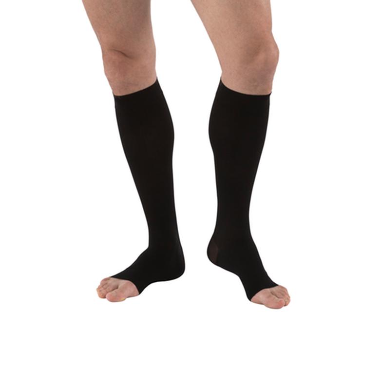 Jobst Medical Leg Wear, Men, Ribbed, Knee High, 30-40mmhg, Xl, Black, Open Toe