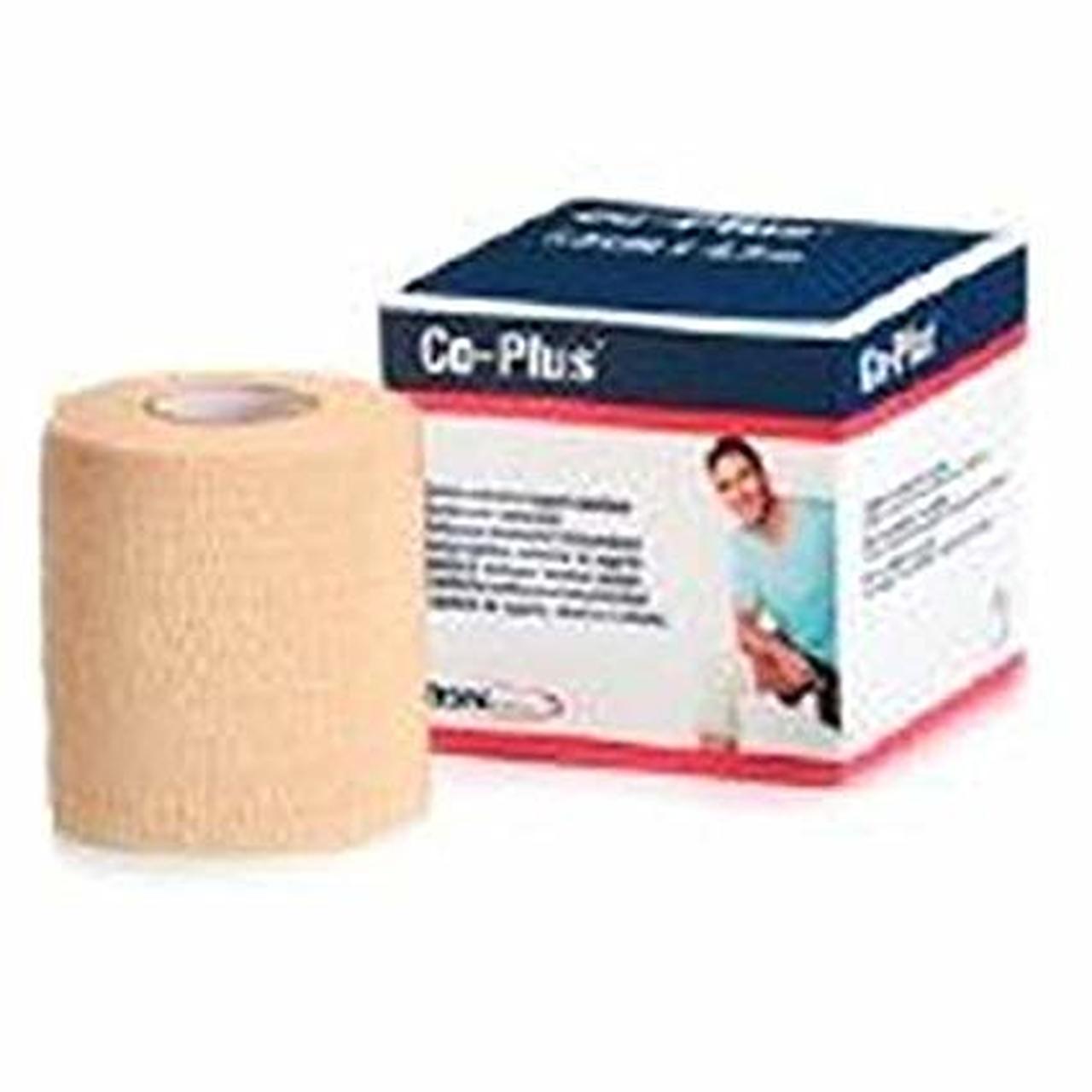Co-Plus Latex Free Elastic Cohesive Bandage 5cm X 4.5m (Stretched), Beige