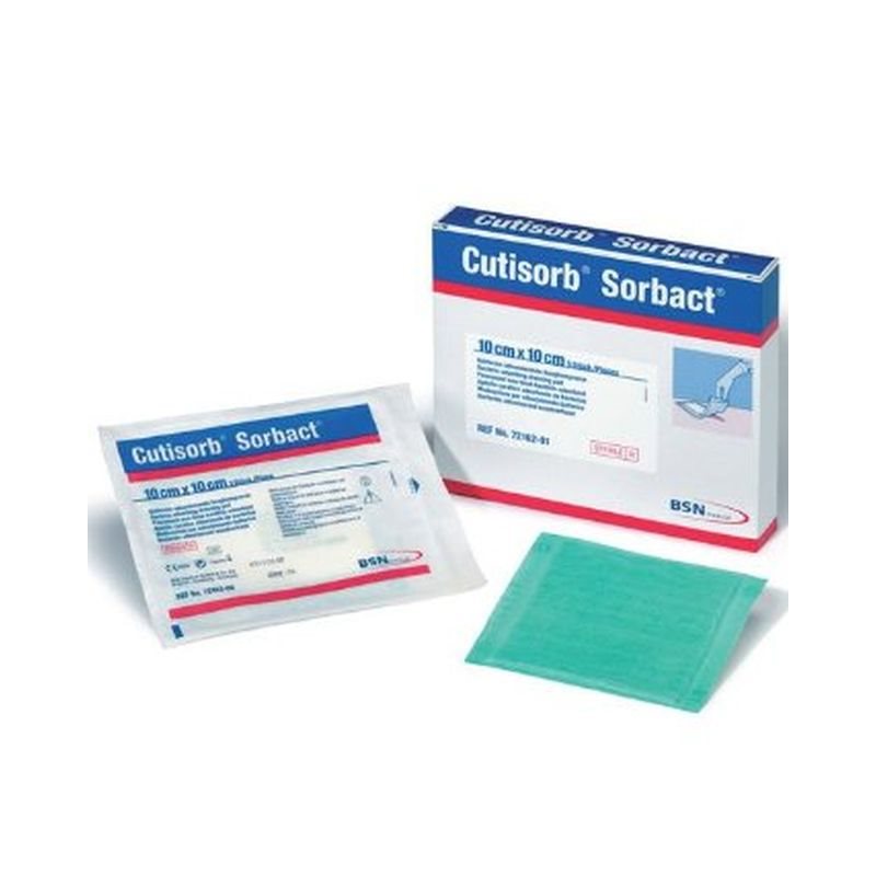 Cutimed Sorbact Antimicrobial Pad W/Bacteria Binding Action 10cm X 10cm