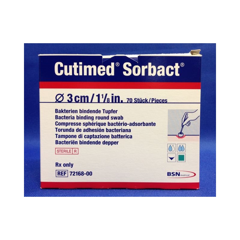 Cutimed Sorbact Antimicrobial Round Swab W/Bacteria Binding Action 3.5cm