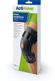 Actimove Sports Knee Stabilizer W/ Horseshoe & Stays 3x-Large (24-26") Black Neoprene-Free