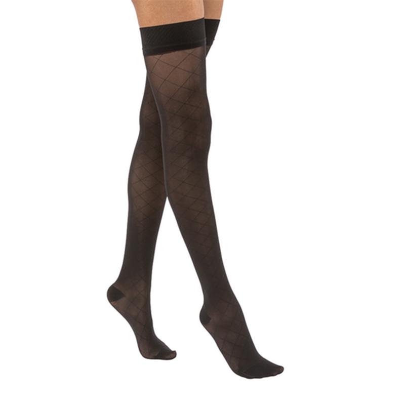 Jobst Ultrasheer Women, Thigh High, 20-30mmhg, Lg, Black, Closed Toe