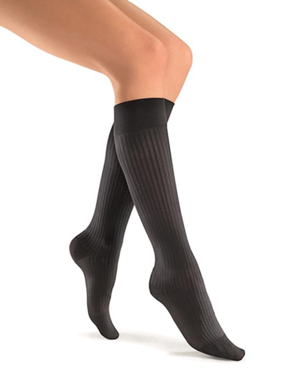Jobst Sosoft Women, Knee High, 30-40mmhg, Xl, Ribbed Black, Closed Toe